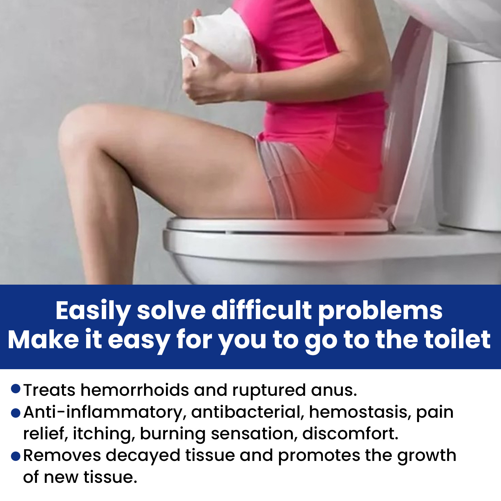 Lindert sanft gemischte Geschwüre innen und außen, gebrochene Fleischbällchen, Thrombosen, Hämorrhoiden, Hämorrhoidencreme_voghion.com