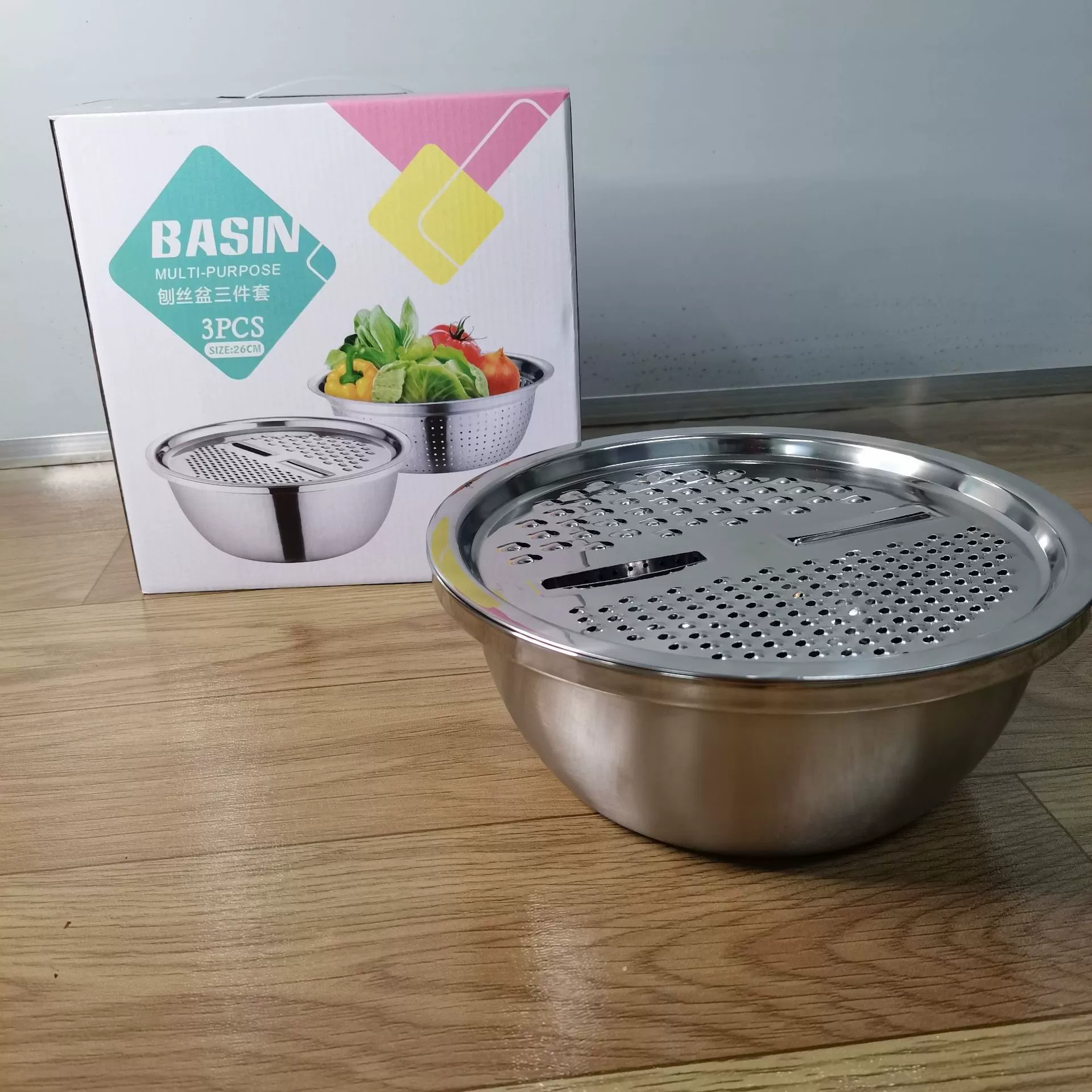 Терка из нержавеющей стали Набор из трех предметов Кухонная Бытовая раковина для слива Многофункциональная терка для риса в подарок