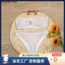 外贸热卖欧美比基尼泳衣抹胸性感漏背bikini分体外贸泳装厂家批发
