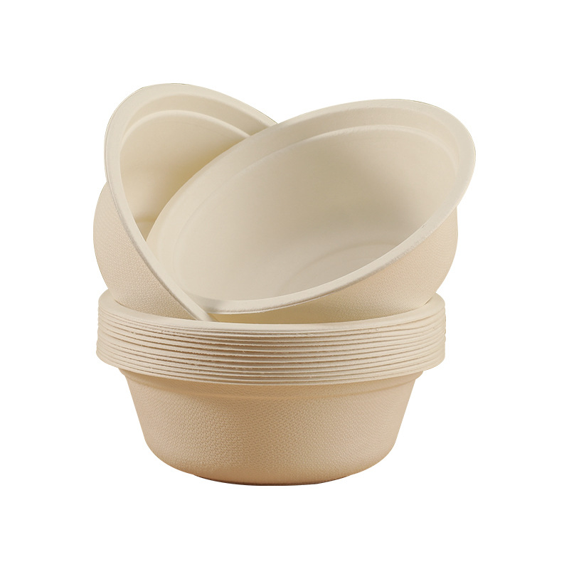 Tazón de papel desechable espesado protección del medio ambiente redondo embalaje sopa tazón alimentos grado hogar al aire libre barbacoa tazón