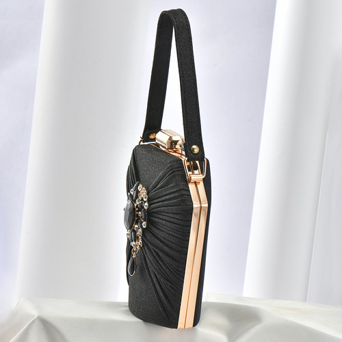 Cross-border new women's dinner bag pleated handbag crossbody celebrity banquet bag diamond dinner bag wholesale