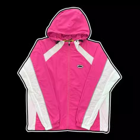 European and American style Y2K Alcatraz trench coat, color blocking, embroidered Cortez logo trench coat with hang tag, zip-up trousers.