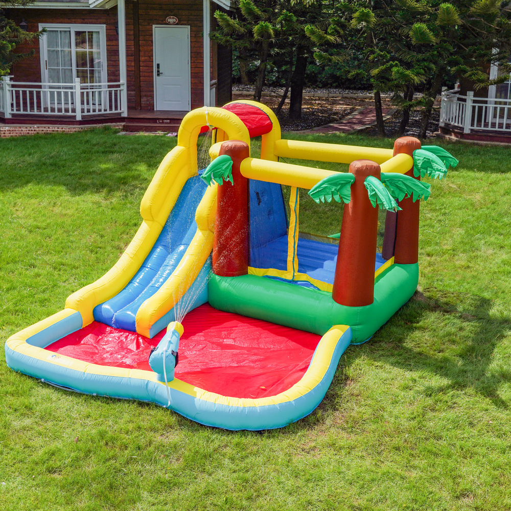 Castillo inflable para niños Doctor Dolphin para uso doméstico, tobogán pequeño para interiores, trampolín inflable, castillo de juegos acuáticos para niños