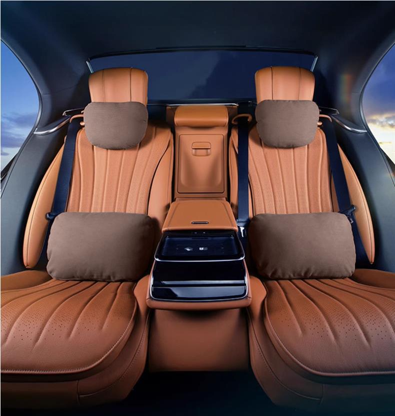 Car Suitable for Maybach Mercedes Suede Headrest Car Pillow Lumbar Support Neck Protection Car Cervical Seat Cushion