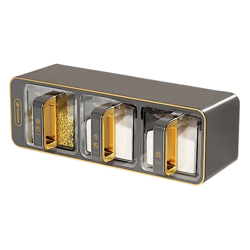Caja de condimentos Caja de almacenamiento de condimentos de pimienta de cocina doméstica montada en la pared Juego de combinación de tarros de condimentos de sal MSG