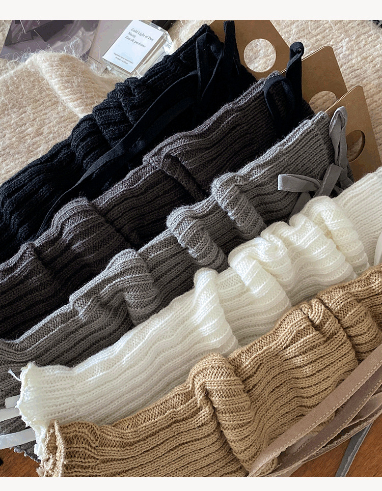 Leg Warmers Bootshang Cotton Socks For Women Cross Strap Calf Socks Spring And Autumn Retro Split Winter Ballet Style Solid Color Knitted Calf Sleeves_voghion.com