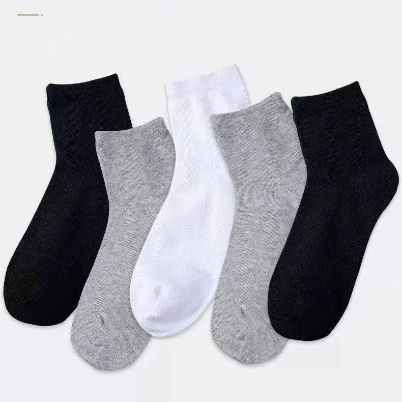 [Factory direct] Men's mid-tube foot bath shop socks wholesale seven-day deodorant socks black and white gray socks business supply