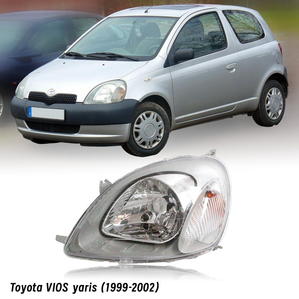 Suitable for 99-02 Toyota Echo Front Headlights, Vitz/Yaris Front Lighting, Front Bumper Headlights