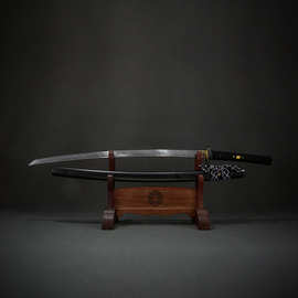 龙泉周匠日本刀大马士革纹花纹钢东洋长刀居合刀外贸katana未开刃