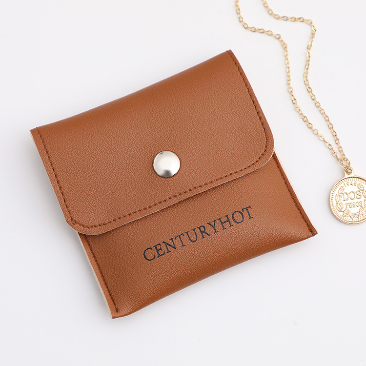 [Fábrica directa] marrón de alta gama de cuero de imitación pu joyería bolsa de la hebilla