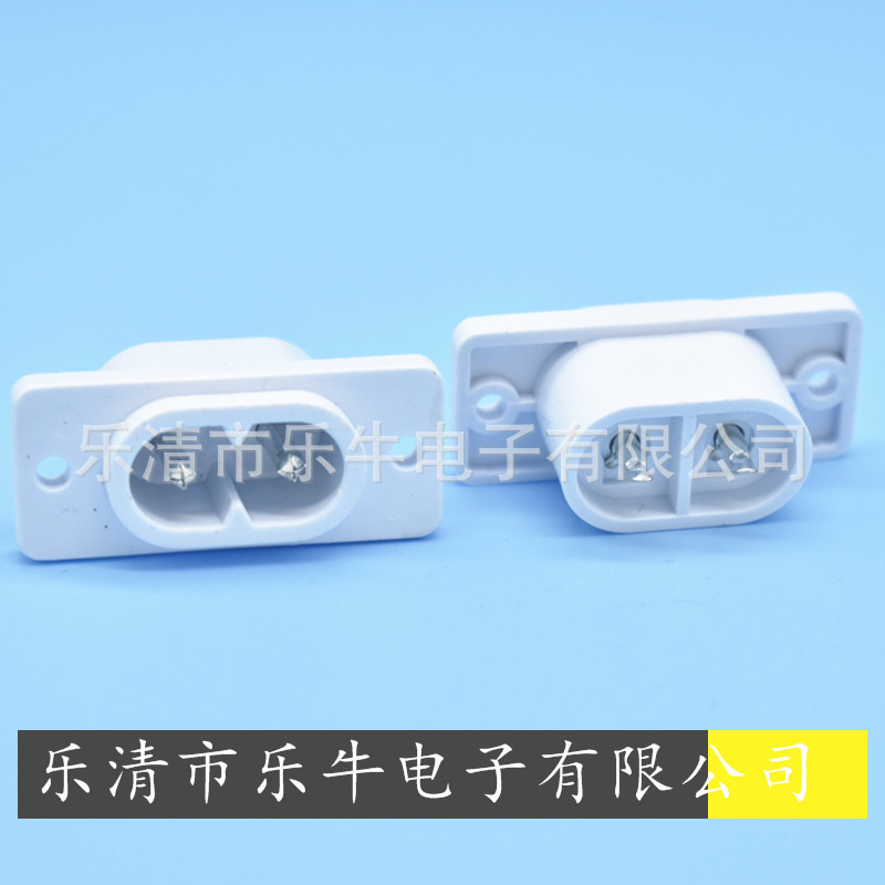 AC电源插座AC-005 长脚8字插座 弯脚8字尾插座 线路板侧插8字插座