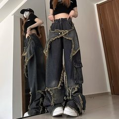 アメリカのレトロでゆったりしていて、痩せているジーンズの女性の春のデザイン感があります。
