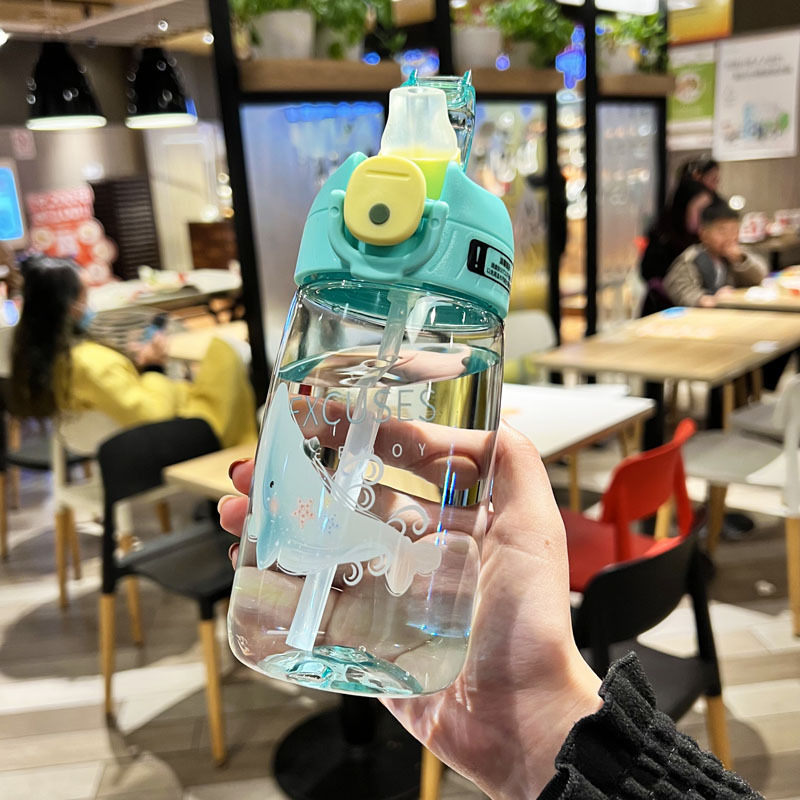 Taza de agua de paja de dibujos animados de alto valor facial para niños de verano, taza de alto valor facial para mujeres embarazadas, hervidor de agua especial para mujeres embarazadas