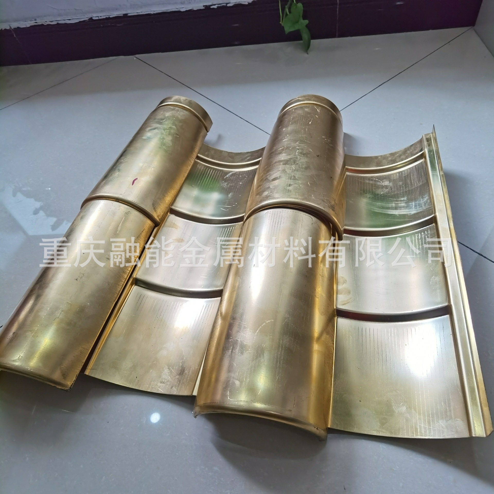 厂家生产加工?仿古铜瓦?锻造仿古金属铜瓦片 安装简易不易脱落