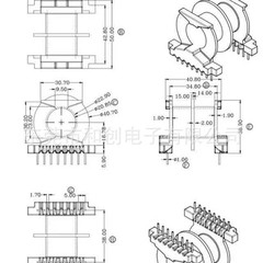 PQ50变压器电子骨架电木PQ5050卧式双槽8+8BOBBIN