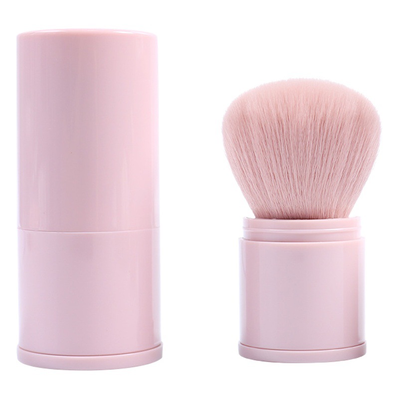 Cepillo telescópico redondo de una sola cabeza cepillo de maquillaje Rosa cepillo grande cepillo suelto cepillo portátil belleza herramienta maquillaje cepillo