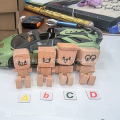 跨境Shaking Feet Wooden Doll抖腿木头人汽车装饰摆件摇腿木头人