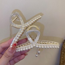 铃兰花流苏盘发抓夹发饰后脑勺古风发夹子女发卡夏季花朵鲨鱼夹头