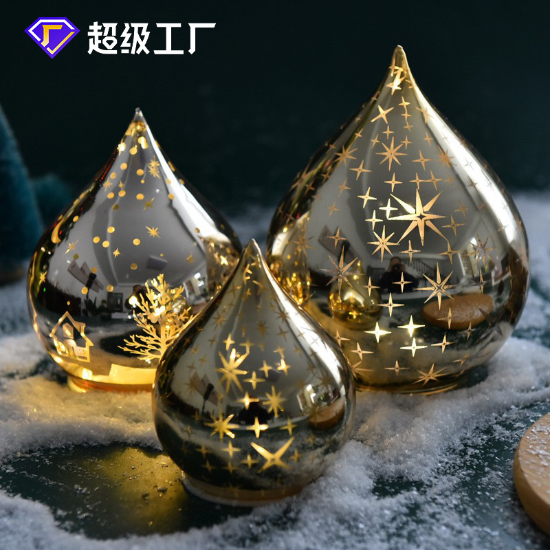 Fábrica al por mayor de Navidad bola de cristal decorativa lámpara de cristal LED luminosa decoración de escritorio decorativa de Navidad luz de la noche