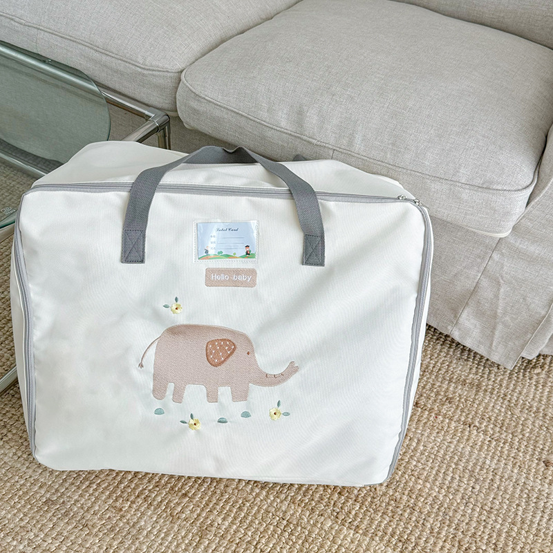 Bolsa de edredón para estudiantes de jardín de infantes de dibujos animados lindo pequeño elefante bolsa de almacenamiento de niños de gran capacidad 2024 nueva bolsa para niños