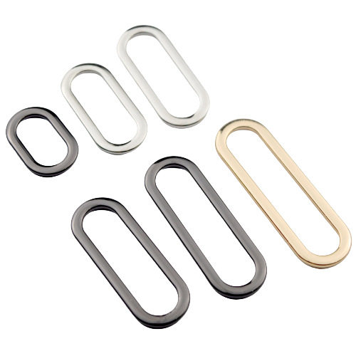 Factory wholesale flat Oval mouth buckle oval ring alloy hanging plated bag buckle metal oval mouth ring
