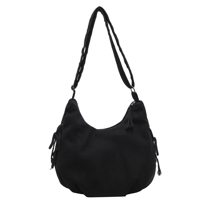 Bolsos de mujer de gran capacidad 2024 nuevo estilo pana otoño e invierno bolso de mensajero casual todo fósforo clase viaje bolsa de bola de masa marea