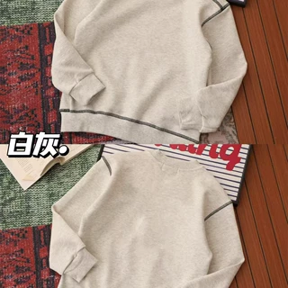 儿童秋款卫衣 M家字母印花棉毛圈圆领休闲明线套头长袖衫一件代发