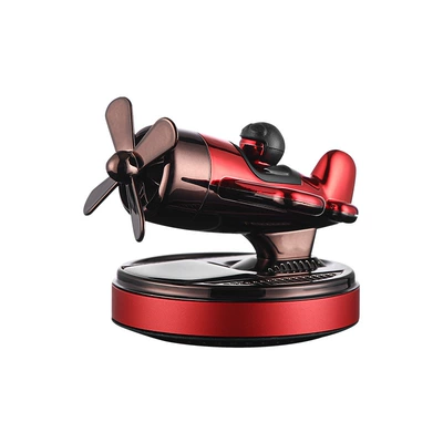 Xiaoyun fighter solar rotating Car Perfume Aromatherapy - red-with-1-aromatherapy-core-1-bottle-of-essential-oil