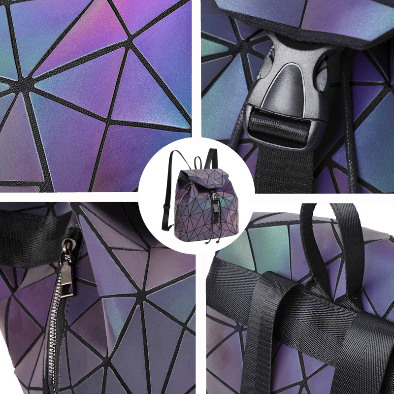 Geometric Grid Computer Backpack For Men And Women, Laptop Bag_voghion.com
