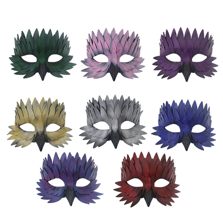Halloween máscaras de pico de pájaro horrores festivales espectáculos de baile de máscaras carnaval búho máscaras de plumas