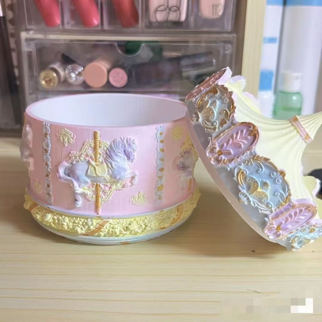 작은 아로마테라피 회전목마 저장 용기