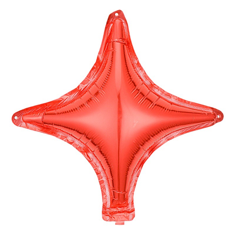 Globo de aluminio con forma de estrella de cuatro puntas de 10 pulgadas, globo de estrella cruzada de 24 pulgadas, decoración para fiestas, arreglo de globos de bola de cuatro puntas al por mayor.