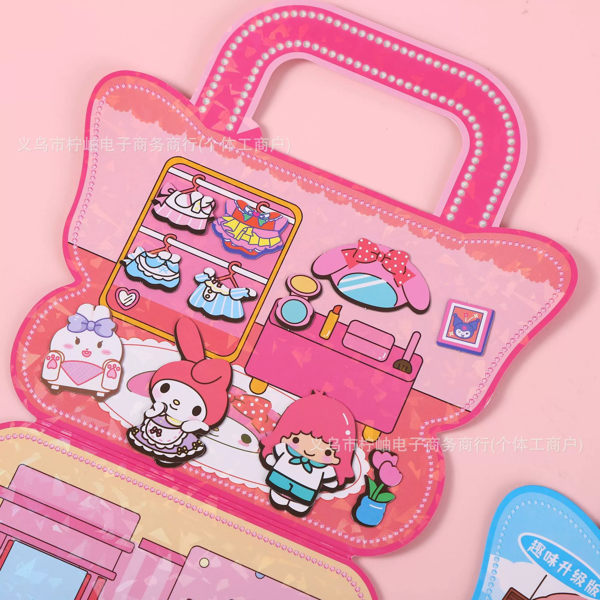 Магнитная тихая книга без обрезки Санрио в стране ручной работы DIY одевание головоломки ручная наклейка детская игрушечная книга