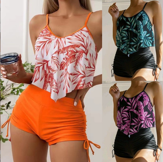 2025 new foreign trade cross-border Amazon Europe and the United States sexy high waist split bikini ladies swimsuit manufacturers wholesale