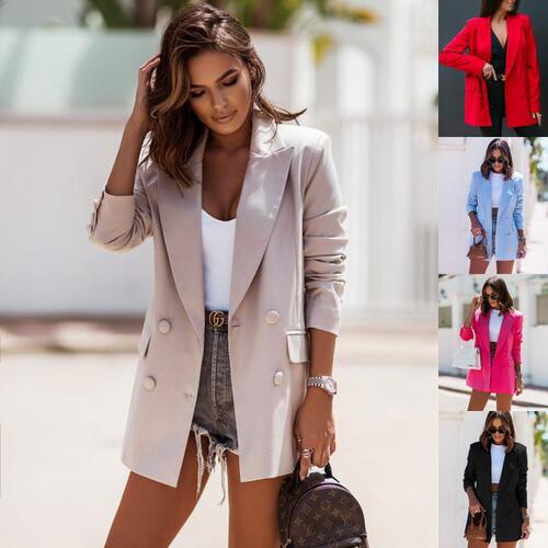  Independent Station Wish Amazon Bestselling Autumn/Winter Long-Sleeve Double-Collar Suit Collar Jacket Women's Clothing
