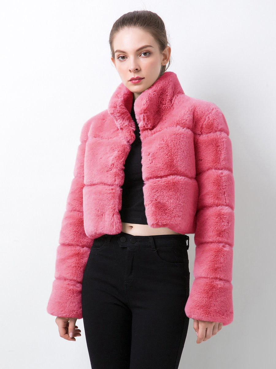 Abbigliamento Donna Pelliccia Giacca Donna Pelliccia Cuciture Orizzontali Pelliccia Artificiale_voghion.com