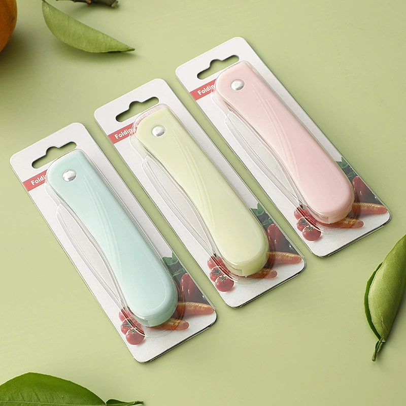 Нож для фруктов складной нож из нержавеющей стали супермаркет Фруктовый нож печать логотип подарочная карта Упаковка очищенный нож Yangjiang