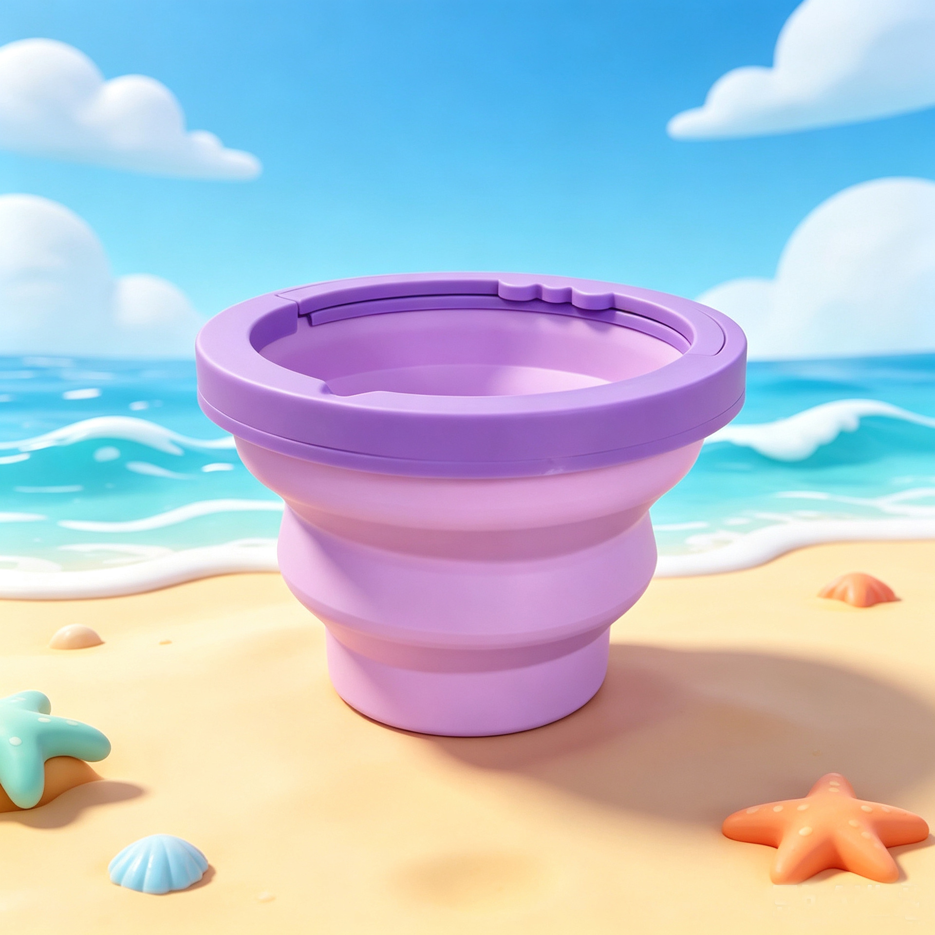 Beach folding bucket (bucket purple)
