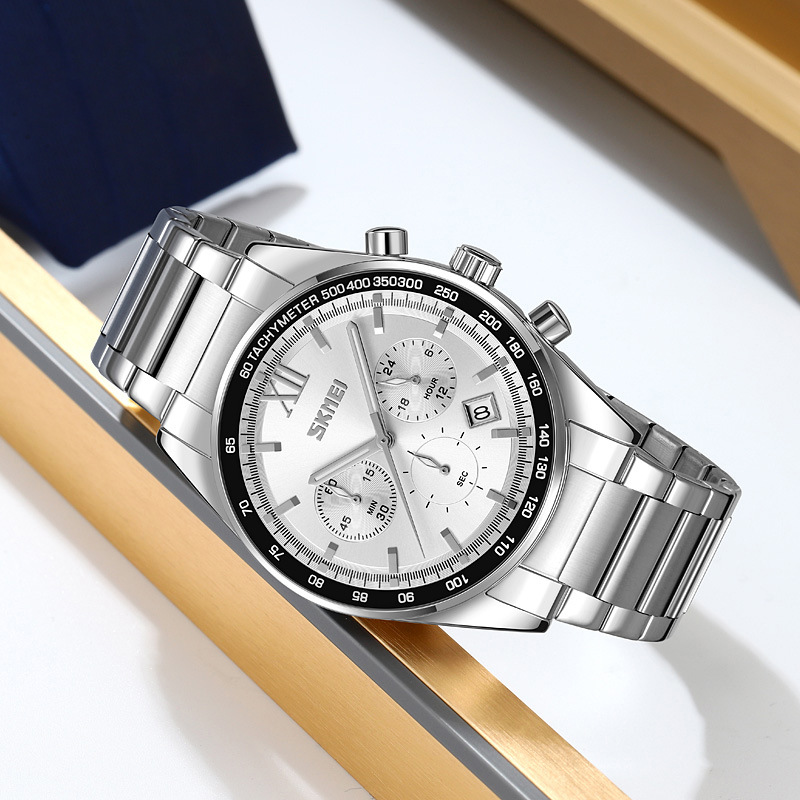 Reloj de negocios para hombres tres ojos seis agujas reloj de cuarzo multifuncional nocturna impermeable mayorista transfronterizo spot