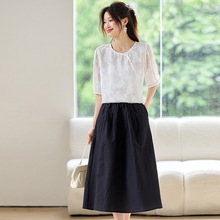 2025夏季新款高腰黑色赫本A字半身裙女时尚洋气女装裙子