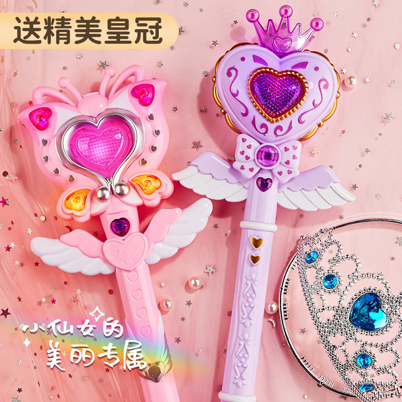 Children's Fairy Magic Wand Toys Luminous Princess Elsa Little Magic Fairy Girls Flash Girls New Year Gifts