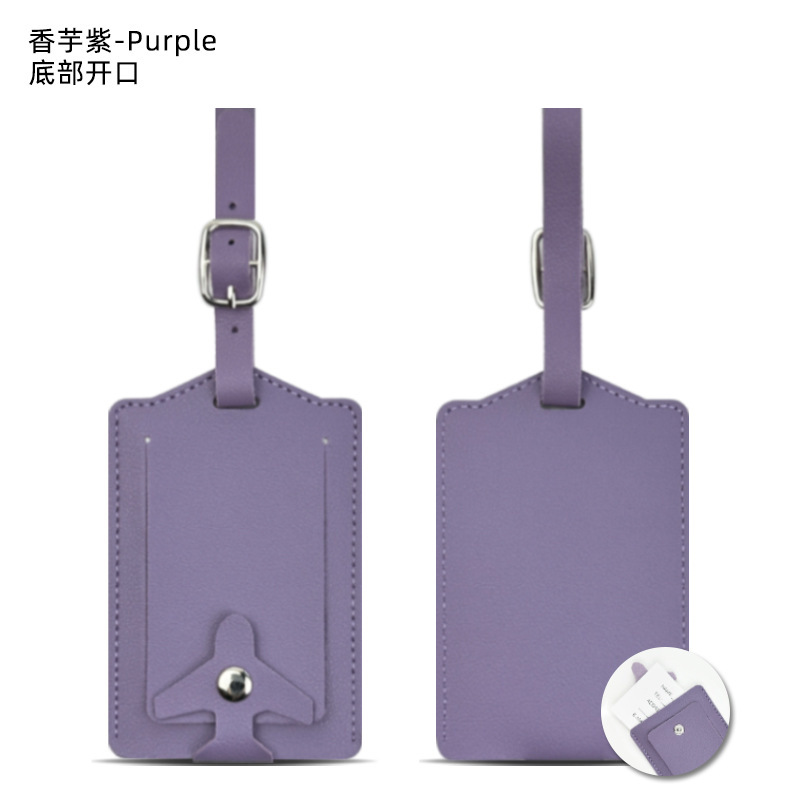 スポット 4 ボタン厚みのある PU レザー荷物タグ紛失防止および情報漏洩防止紙カード付きレザーバードキュメントタグ卸売|undefined