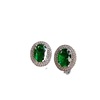 Earrings emerald, zirconium, ring, 750 sample gold, flowered