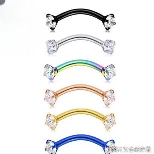 Stainless Steel Eyebrow Claw Nails, Internally Threaded Eyebrow Nails, Claw-Set Zircon Eyebrow Nails, Earrings, Eyebrow Nails, Body Piercing Jewelry