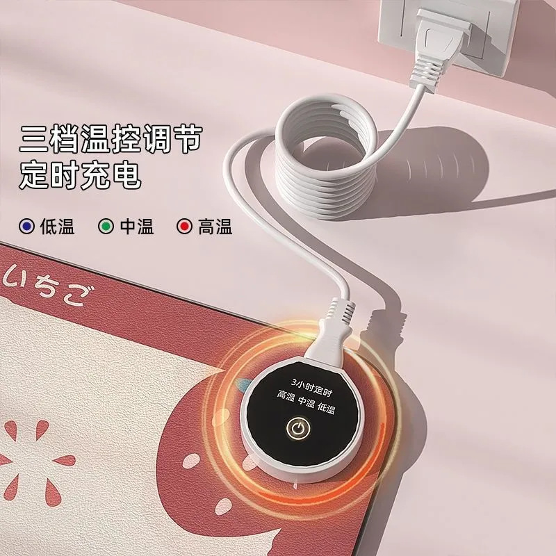 卡通加热鼠标垫超大办公桌电脑桌面暖手电热桌垫写字台发热暖桌垫