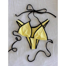 A 71477 Color Block Tie Split Swimsuit ƴɫϵ������Ӿ��
