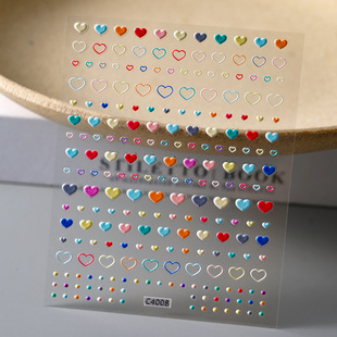 INS style relief 5D girl nail decoration stickers sweet cute National style star rose three-dimensional nail stickers collection
