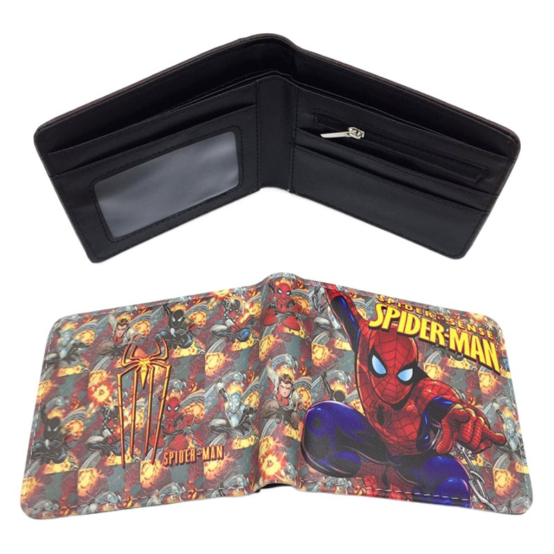 Héroe de la historieta parche de metal cartera anime periférica Araña Monedero Cartera