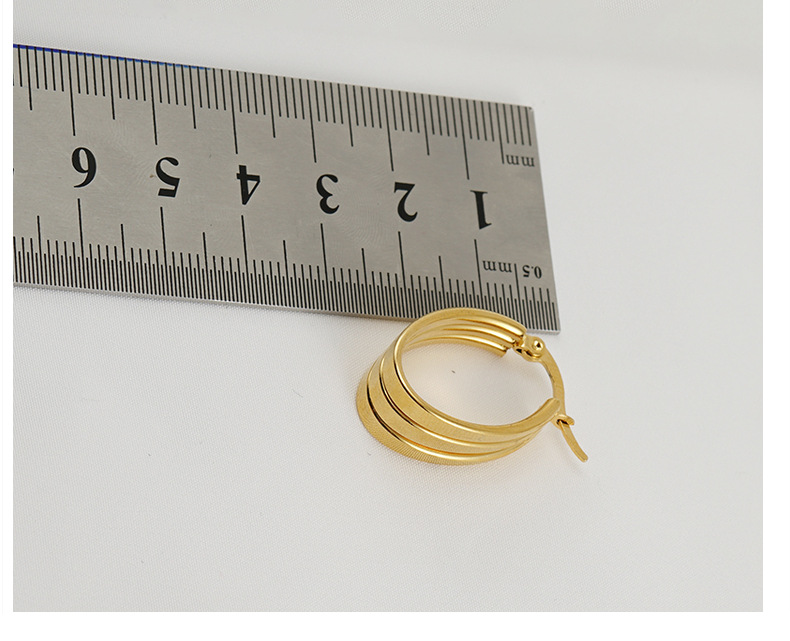 Earrings Classification Daily Occasion 304 Stainless Steel Material U Shape, Stripe Pattern Retro U Shape Stripe Hollow Out 304 Stainless Steel 18K Gold Plated Stainless Steel Earrings