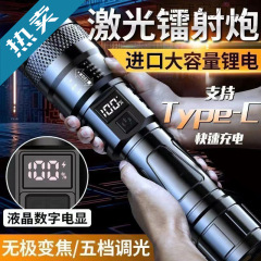 强光手电筒便携充电超亮户外变焦灯远射聚光灯厂家